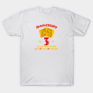 Our 3rd Anniversary Long Distance Relationship T-Shirt T-Shirt